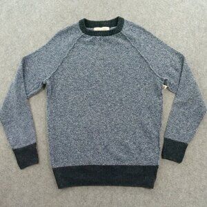 Frederik Anderson Copenhagen Small Blue Knit Pullover Long Sleeve Crew Neck New